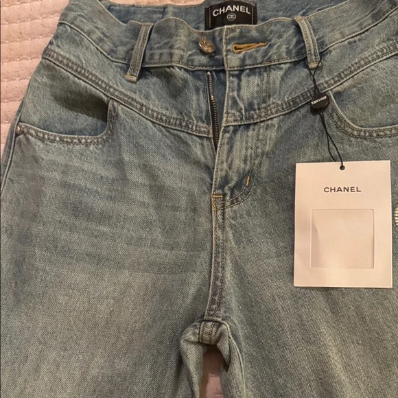 CHANEL Light blue Straight Women's Jeans - Picture 8 of 16